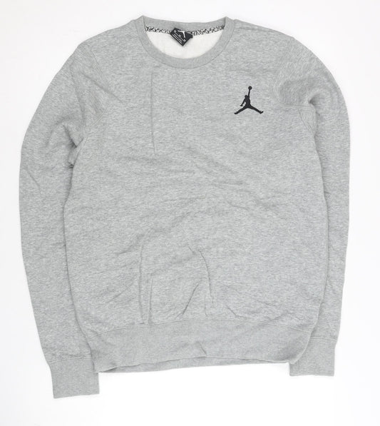 Nike Men's Grey Crew Neck Pullover Sweatshirt M Sports Fleece