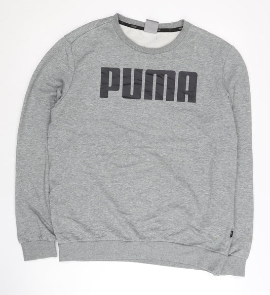 Puma Men's Grey M Pullover Sweatshirt Crew Neck Long Sleeve