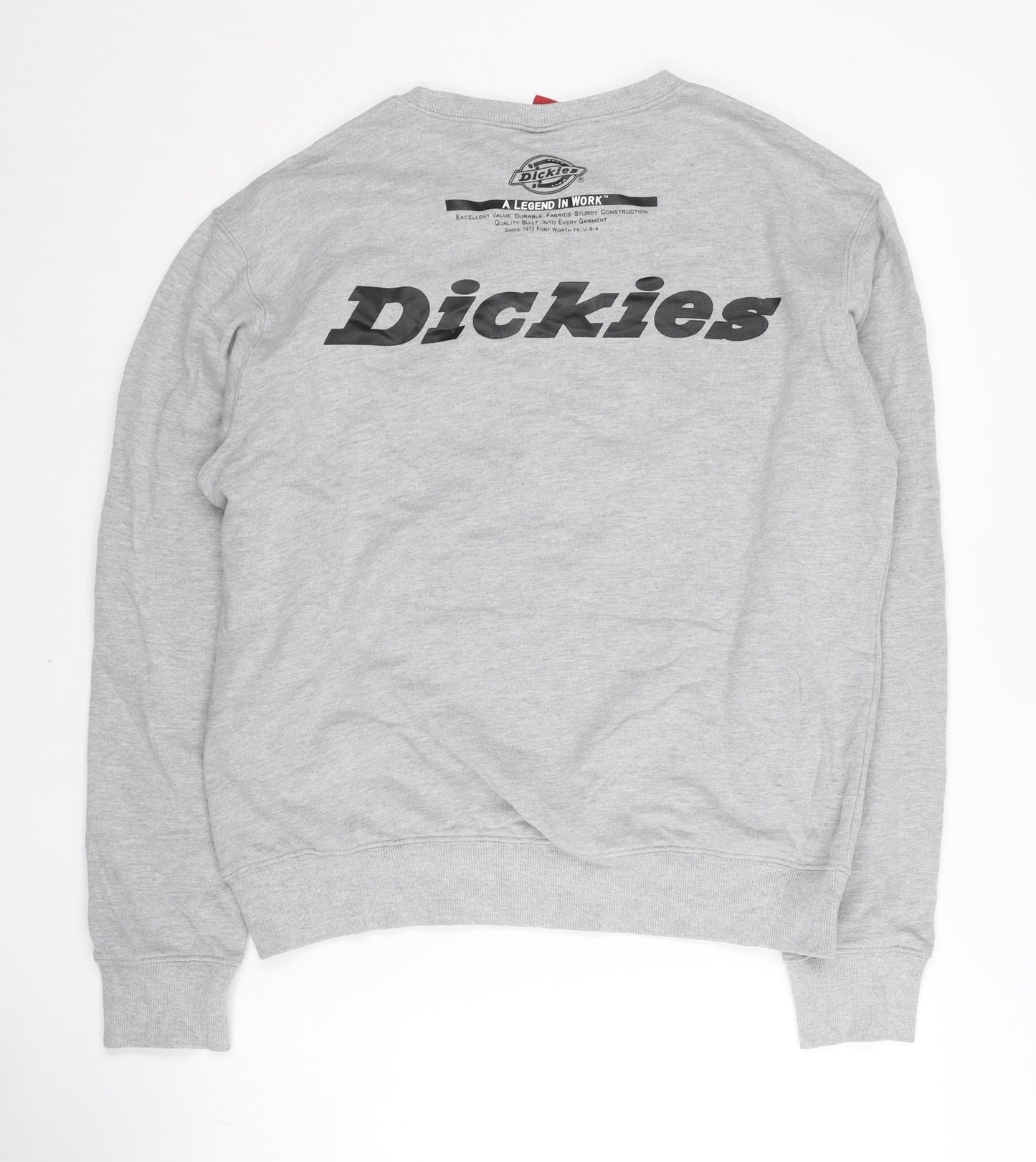 Dickies Men's Grey L Pullover Sweatshirt Crew Neck Logo Print
