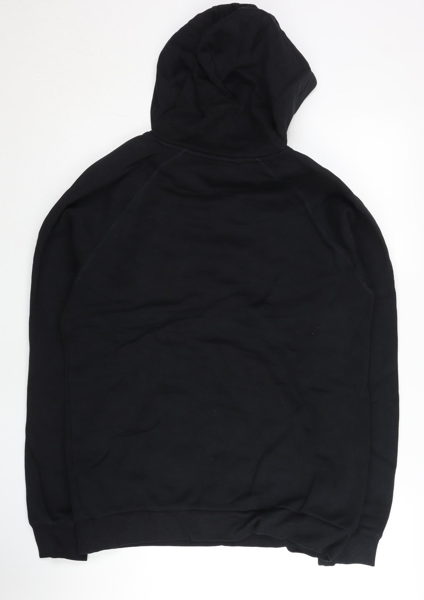 Adidas Mens Black L Pullover Hoodie Graphic Logo Fleece Sportswear