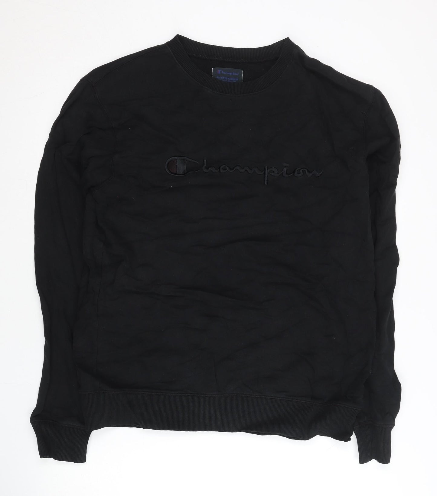 Champion Men's Black XL Pullover Sweatshirt Crew Neck Logo Jersey