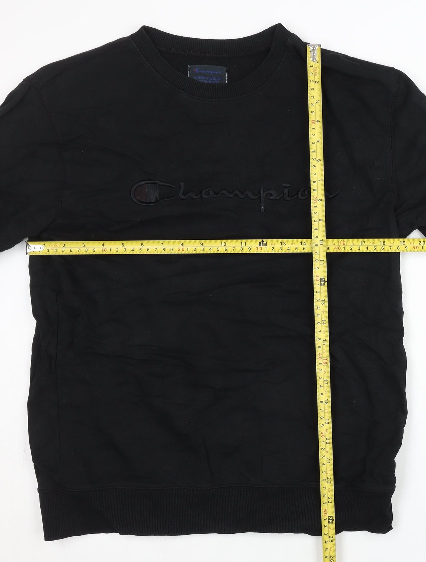 Champion Men's Black XL Pullover Sweatshirt Crew Neck Logo Jersey