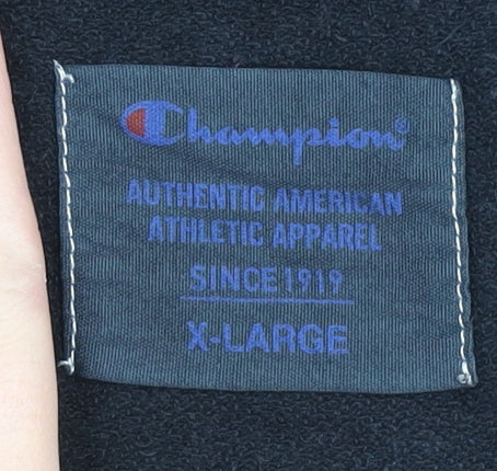 Champion Men's Black XL Pullover Sweatshirt Crew Neck Logo Jersey