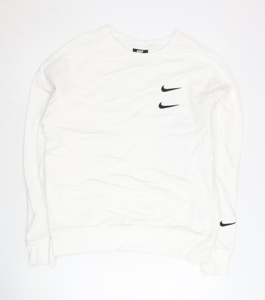 Nike Men's White L Pullover Sweatshirt Logo Graphic Sports Jersey