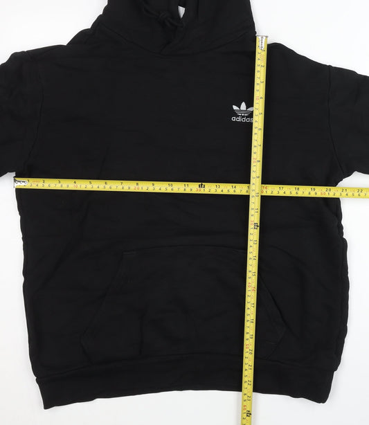 Adidas Unisex Black M Pullover Hoodie Graphic Logo Cotton