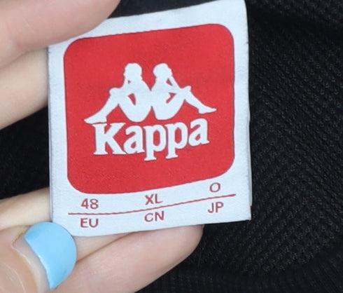 Kappa Men's Black XL Pullover Sweatshirt Embroidered Logo
