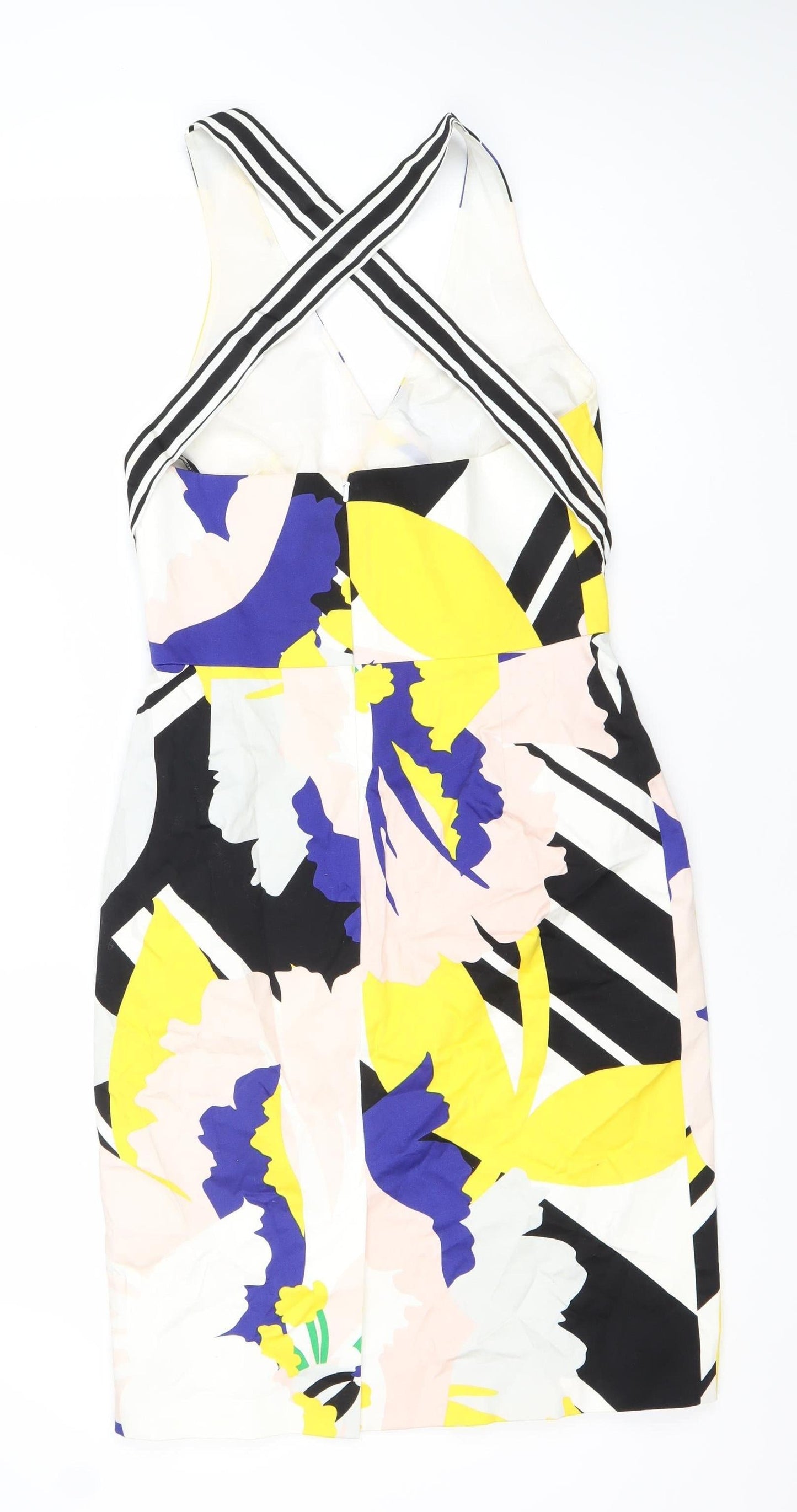 Karen Millen Women's Multicoloured Floral Bodycon Dress Size 10