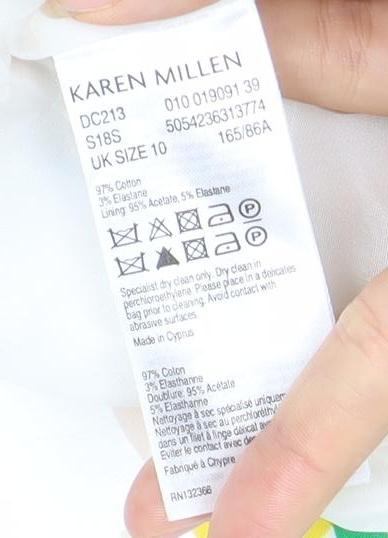 Karen Millen Women's Multicoloured Floral Bodycon Dress Size 10