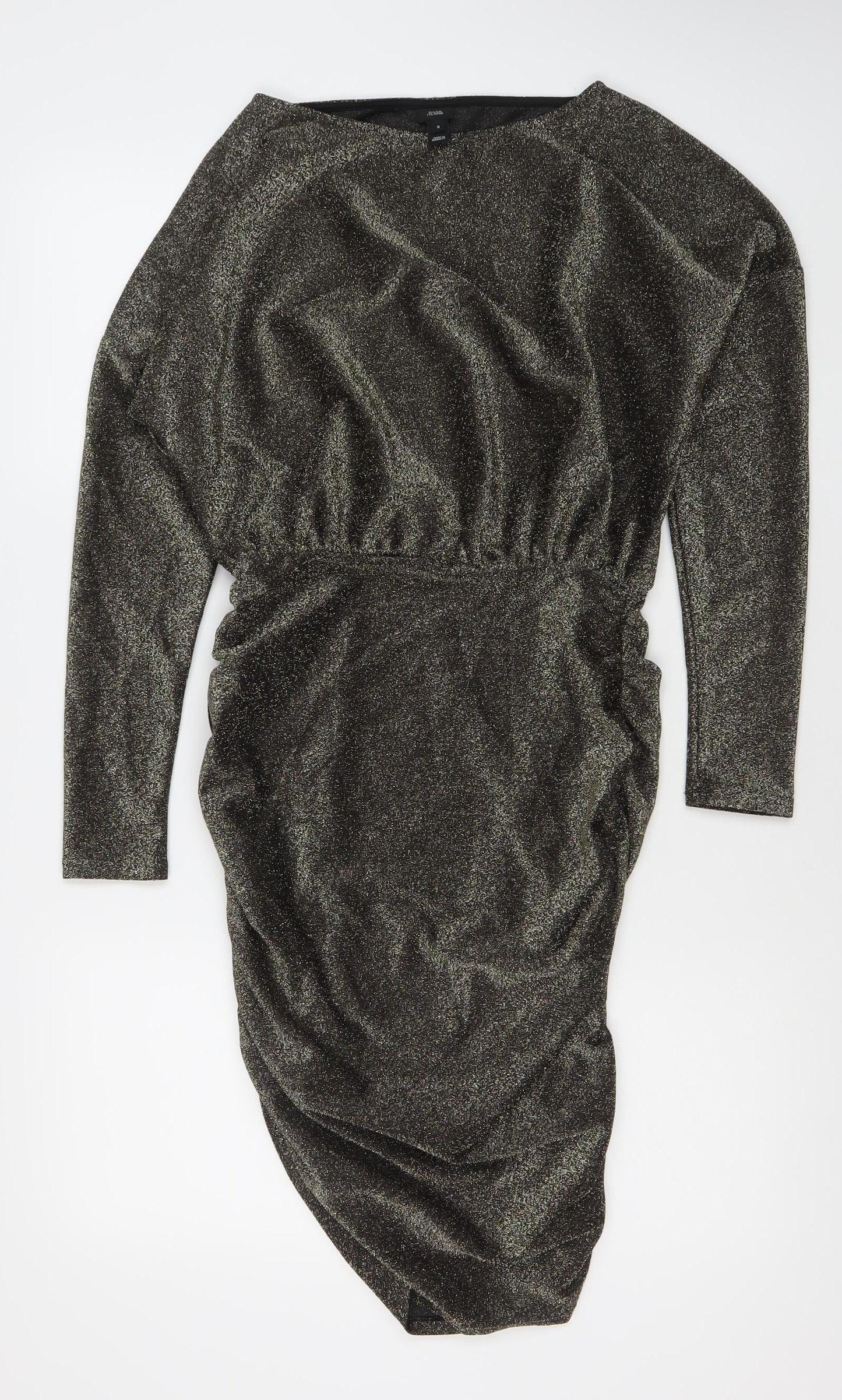 River Island Women’s Black Glitter Bodycon Mini Dress Size 8