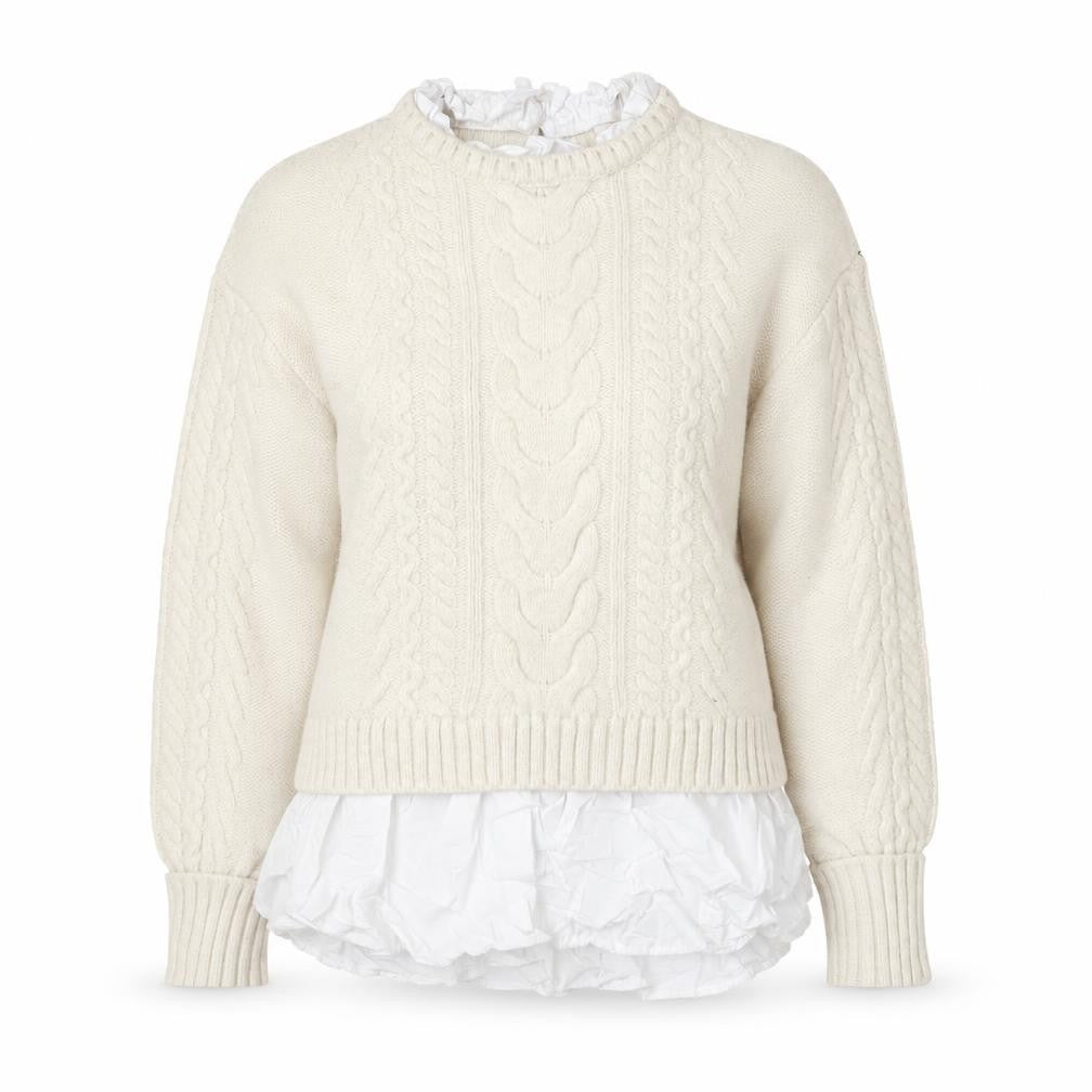River Island Women’s Ivory Cable Knit Pullover Jumper Size 8