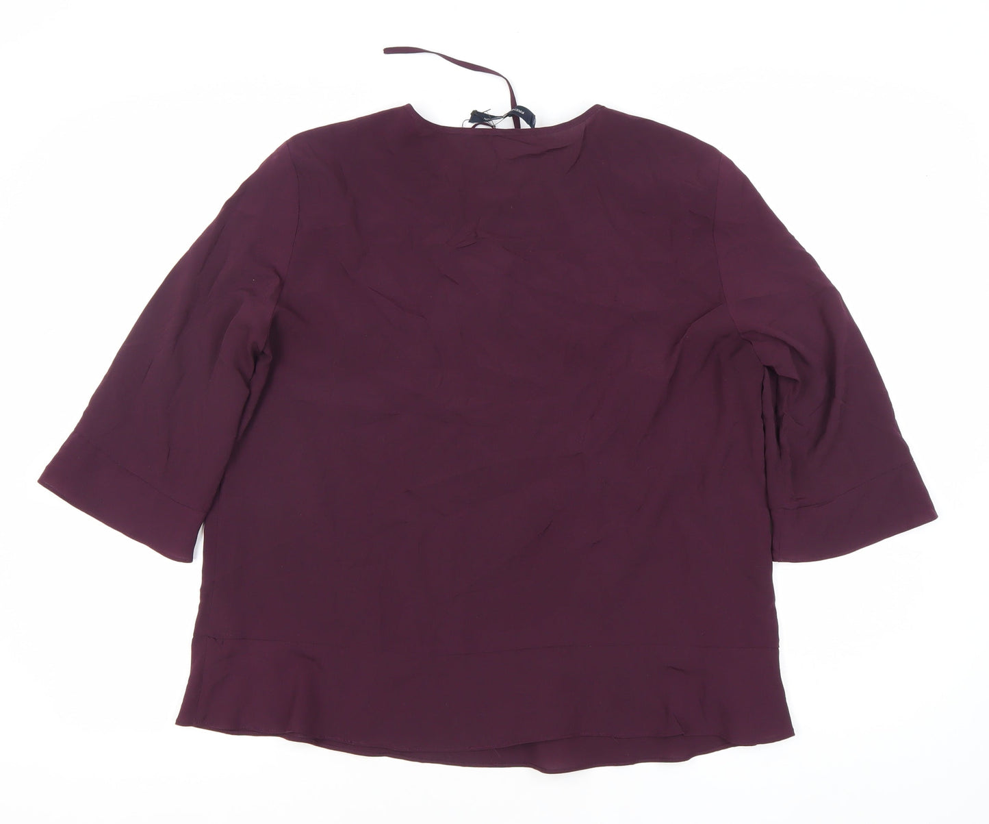 French Connection Women's Purple Viscose 3/4 Sleeve Blouse L