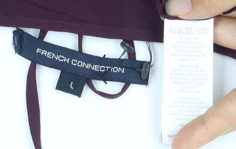 French Connection Women's Purple Viscose 3/4 Sleeve Blouse L