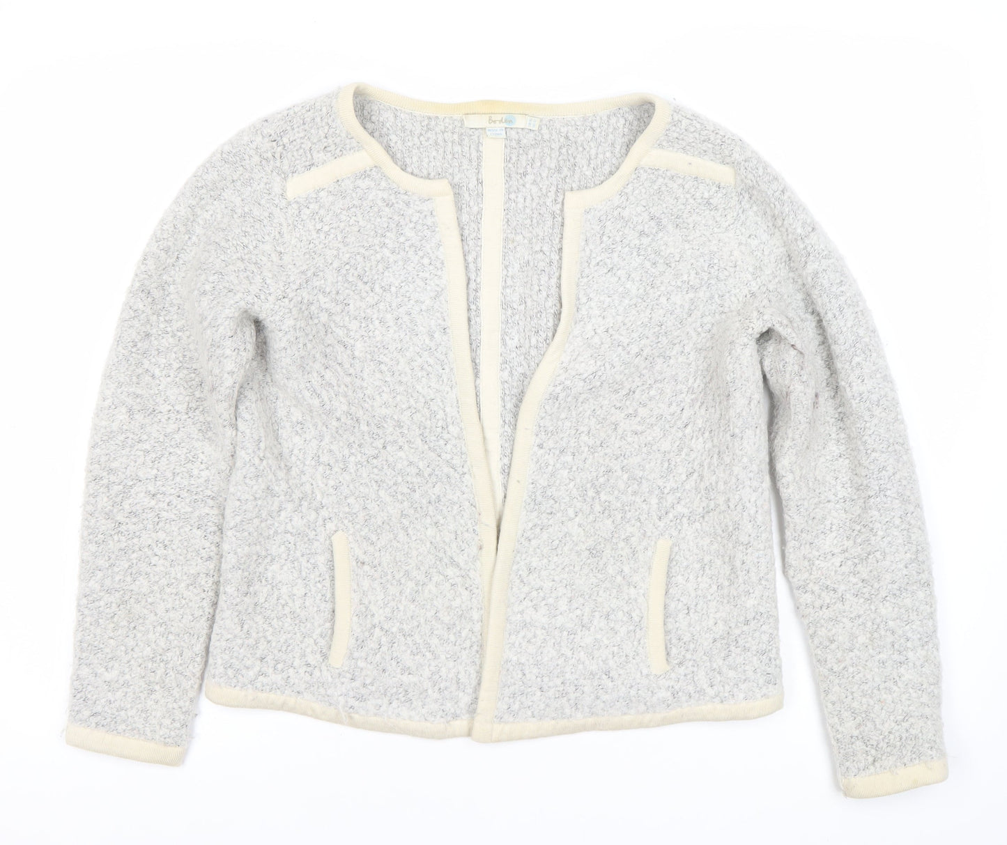 Boden Women's Grey Wool Alpaca Long Sleeve Cardigan Size 16