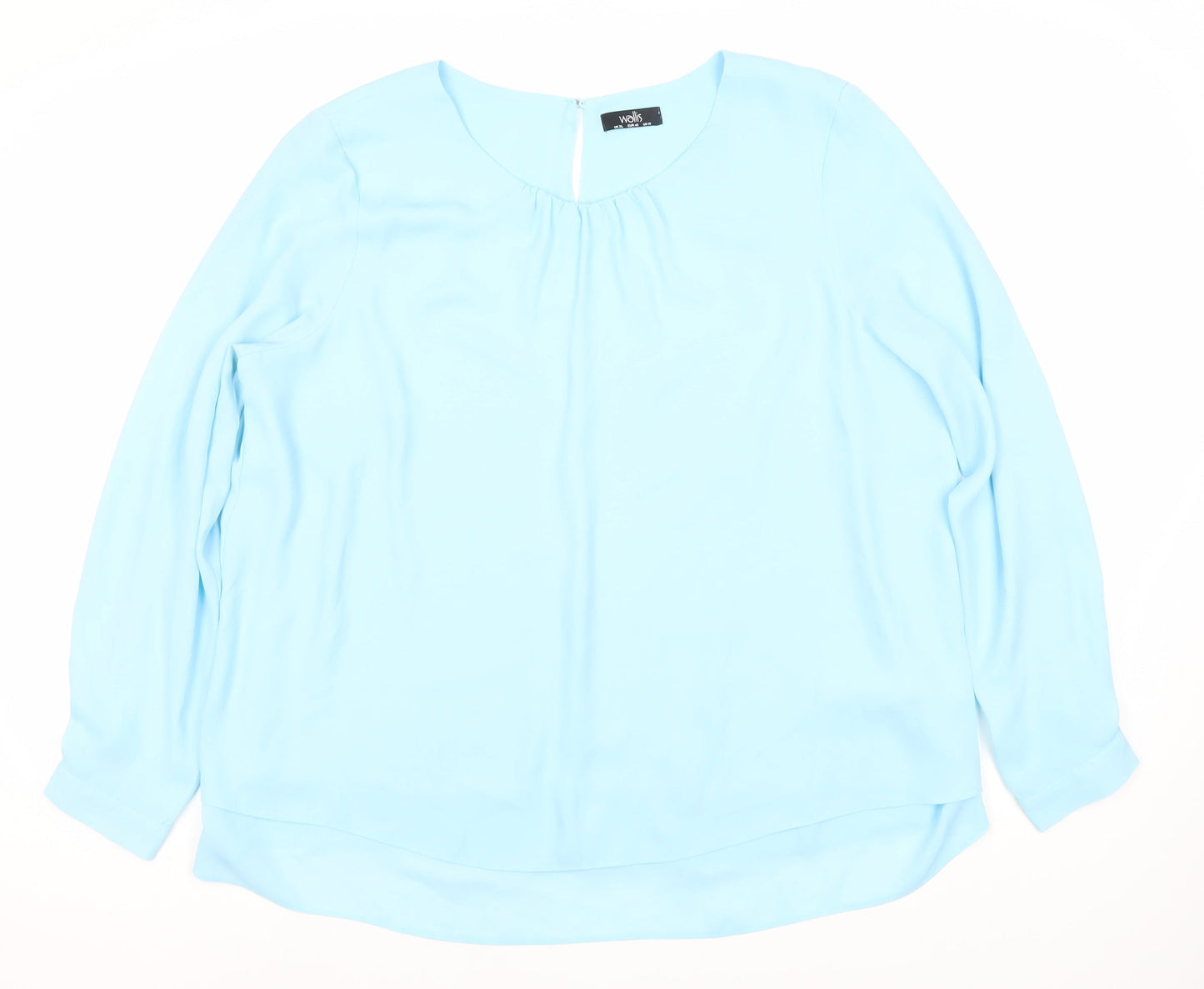 Wallis Women’s Blue Chiffon Long Sleeve XL Blouse Workwear Casual