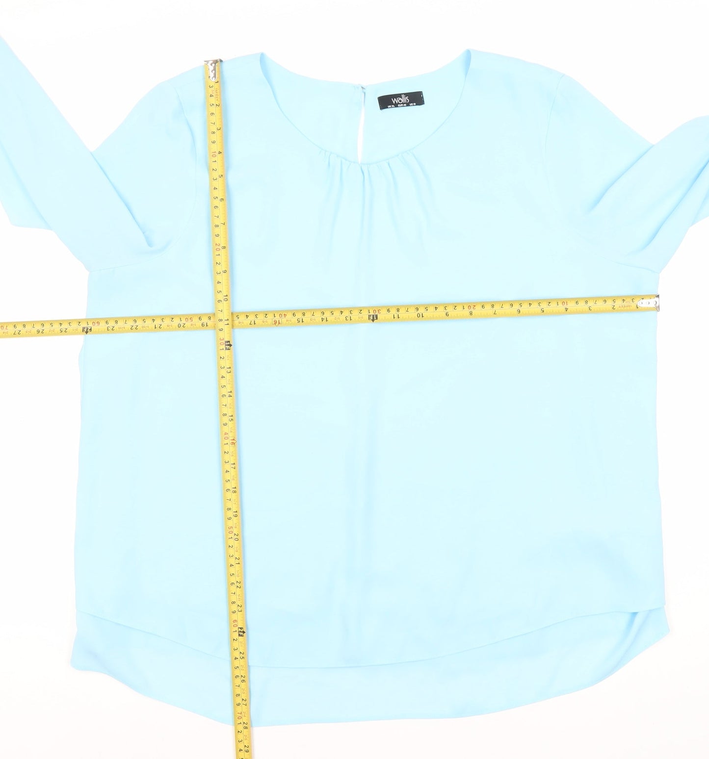 Wallis Women’s Blue Chiffon Long Sleeve XL Blouse Workwear Casual