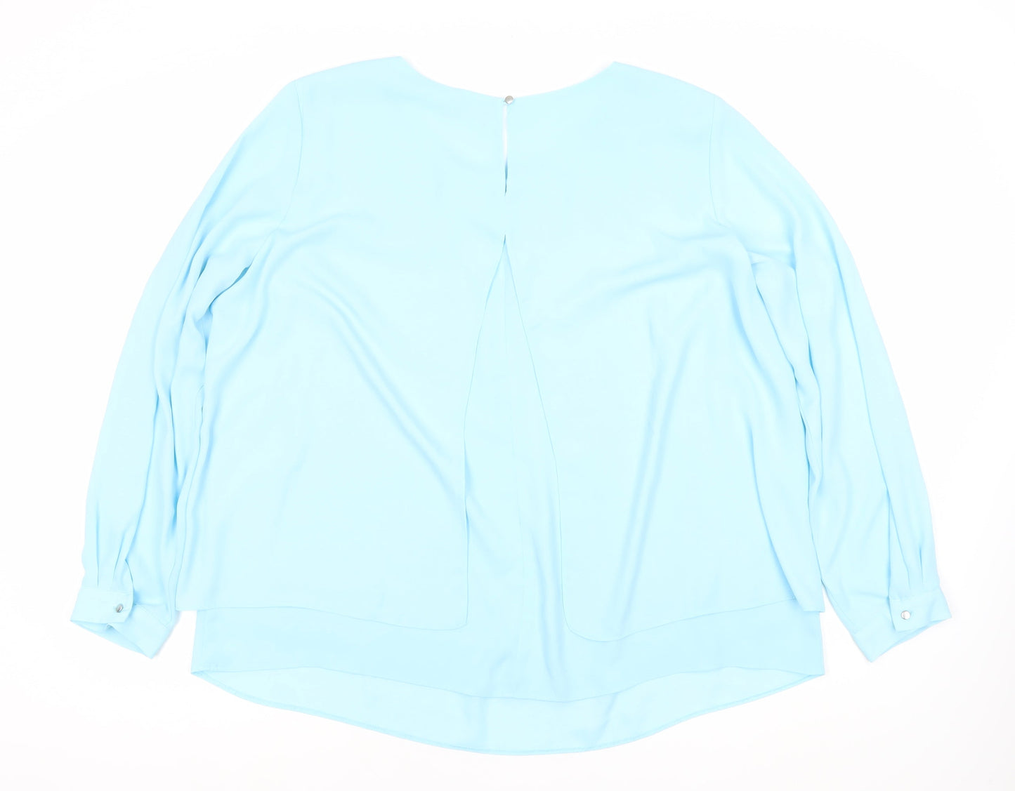 Wallis Women’s Blue Chiffon Long Sleeve XL Blouse Workwear Casual
