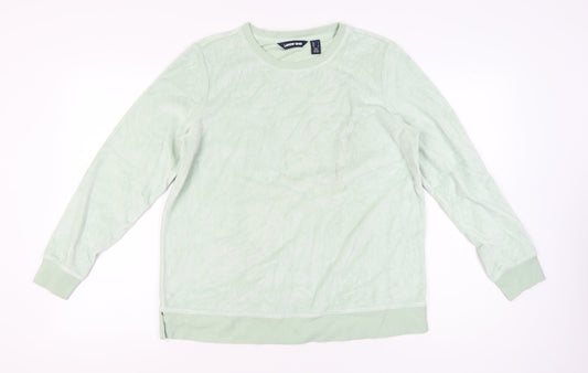 Lands' End Women Green L Pullover Sweatshirt Crew Neck Long Sleeve