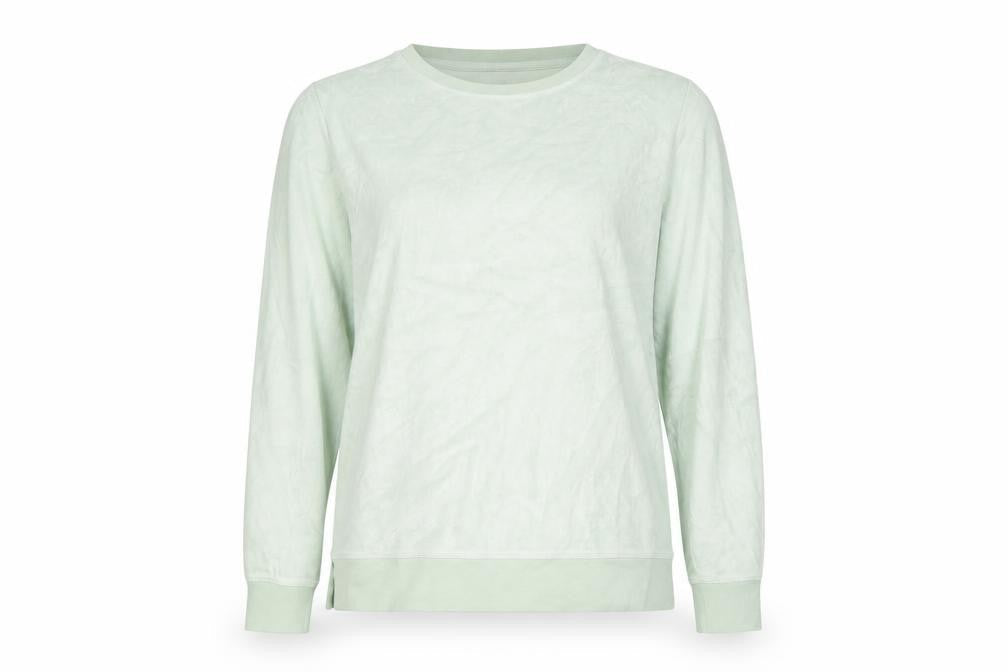 Lands' End Women Green L Pullover Sweatshirt Crew Neck Long Sleeve