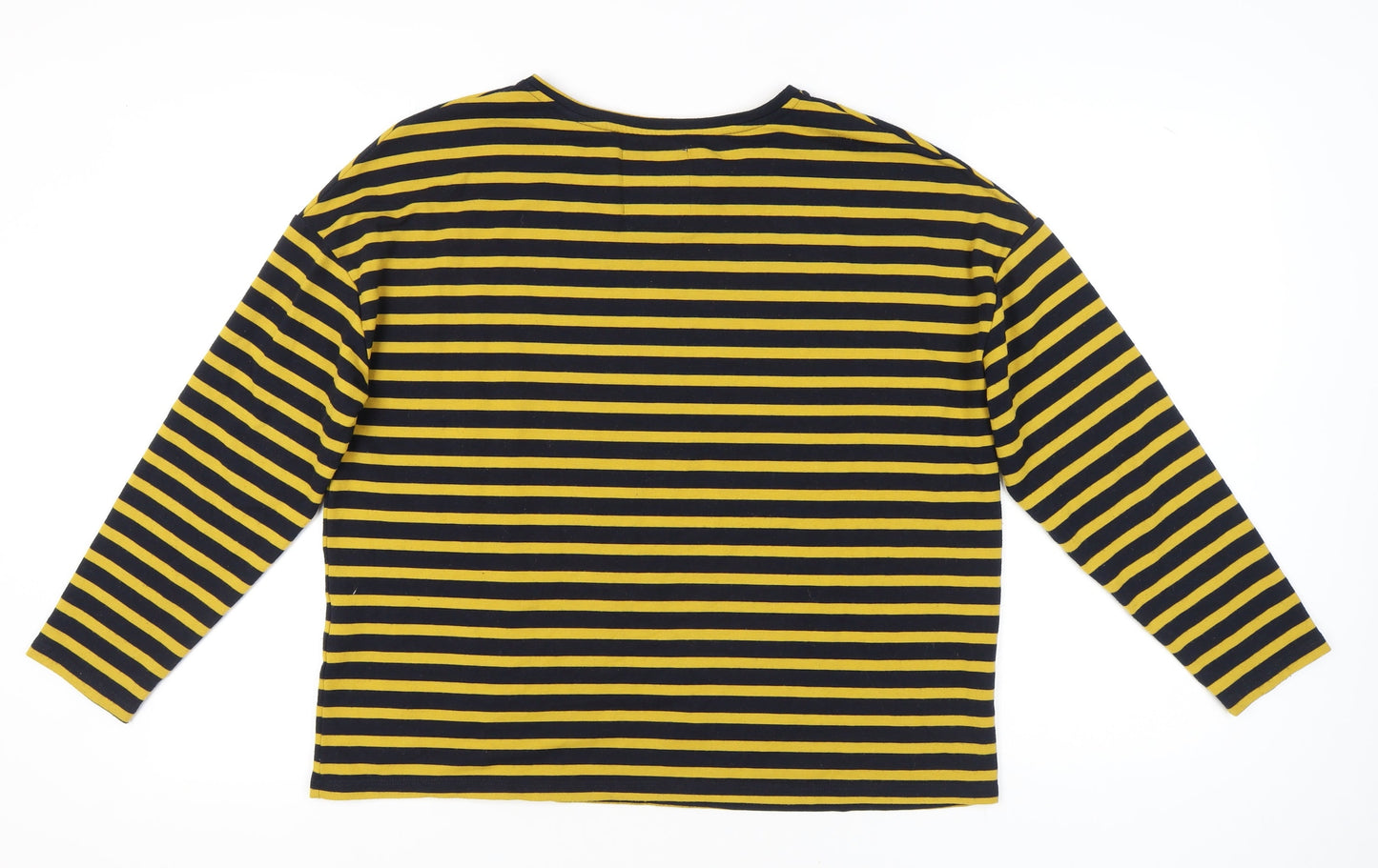 Superdry Women’s Yellow Striped Long Sleeve Cotton Jersey T-Shirt UK 12