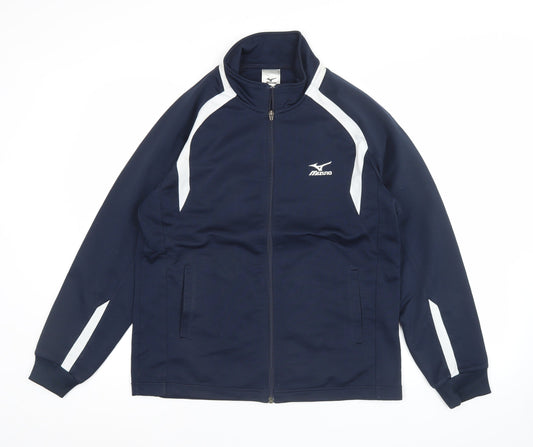 Mizuno Men's Blue S Athletic Fit Full Zip Track Jacket