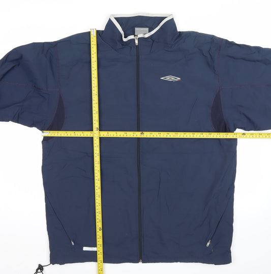 Umbro Men's Blue M Windbreaker Jacket Full Zip Lightweight Activewear