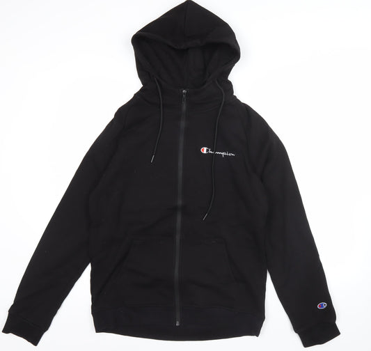 Champion Men's Black 2XL Full Zip Hoodie 100% Cotton Jersey