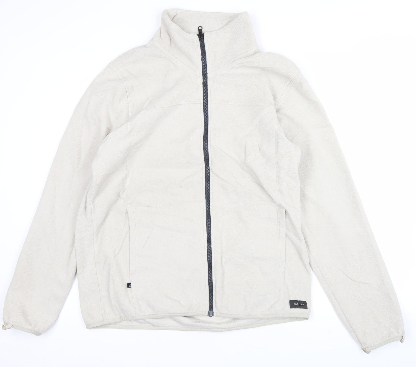 Forclaz Men’s Beige Fleece Jacket L Full Zip Outdoor Hiking