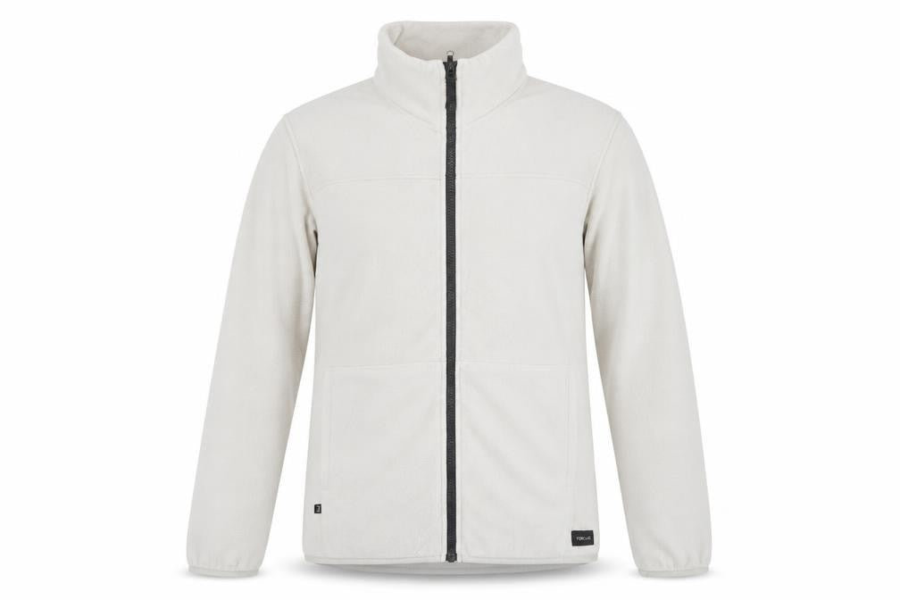 Forclaz Men’s Beige Fleece Jacket L Full Zip Outdoor Hiking