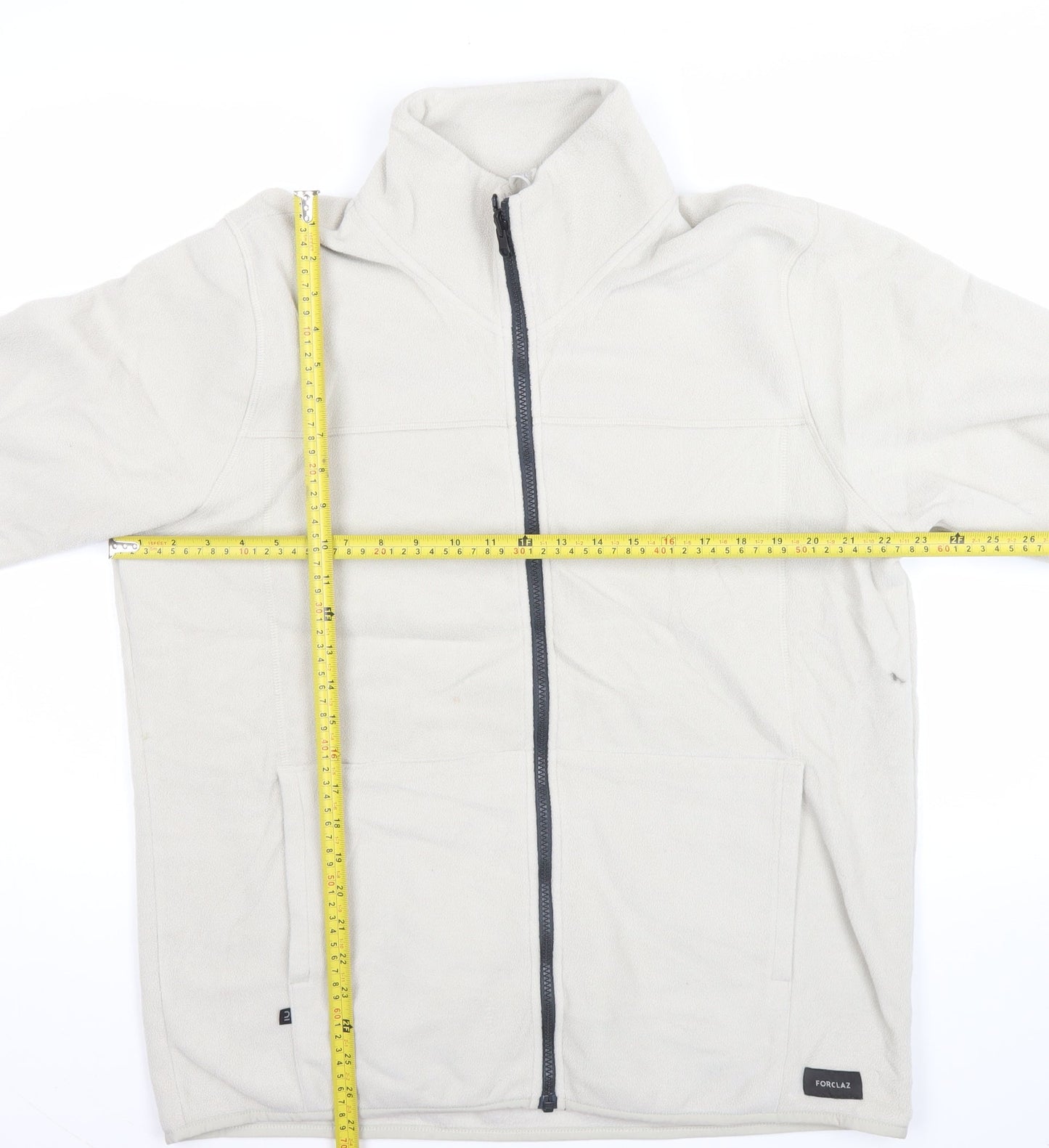 Forclaz Men’s Beige Fleece Jacket L Full Zip Outdoor Hiking