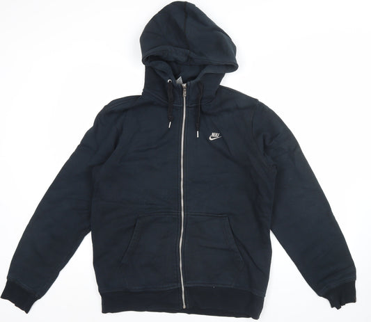 Nike Men's Black Full Zip Hoodie M Fleece Logo Sportswear