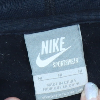 Nike Men's Black Full Zip Hoodie M Fleece Logo Sportswear