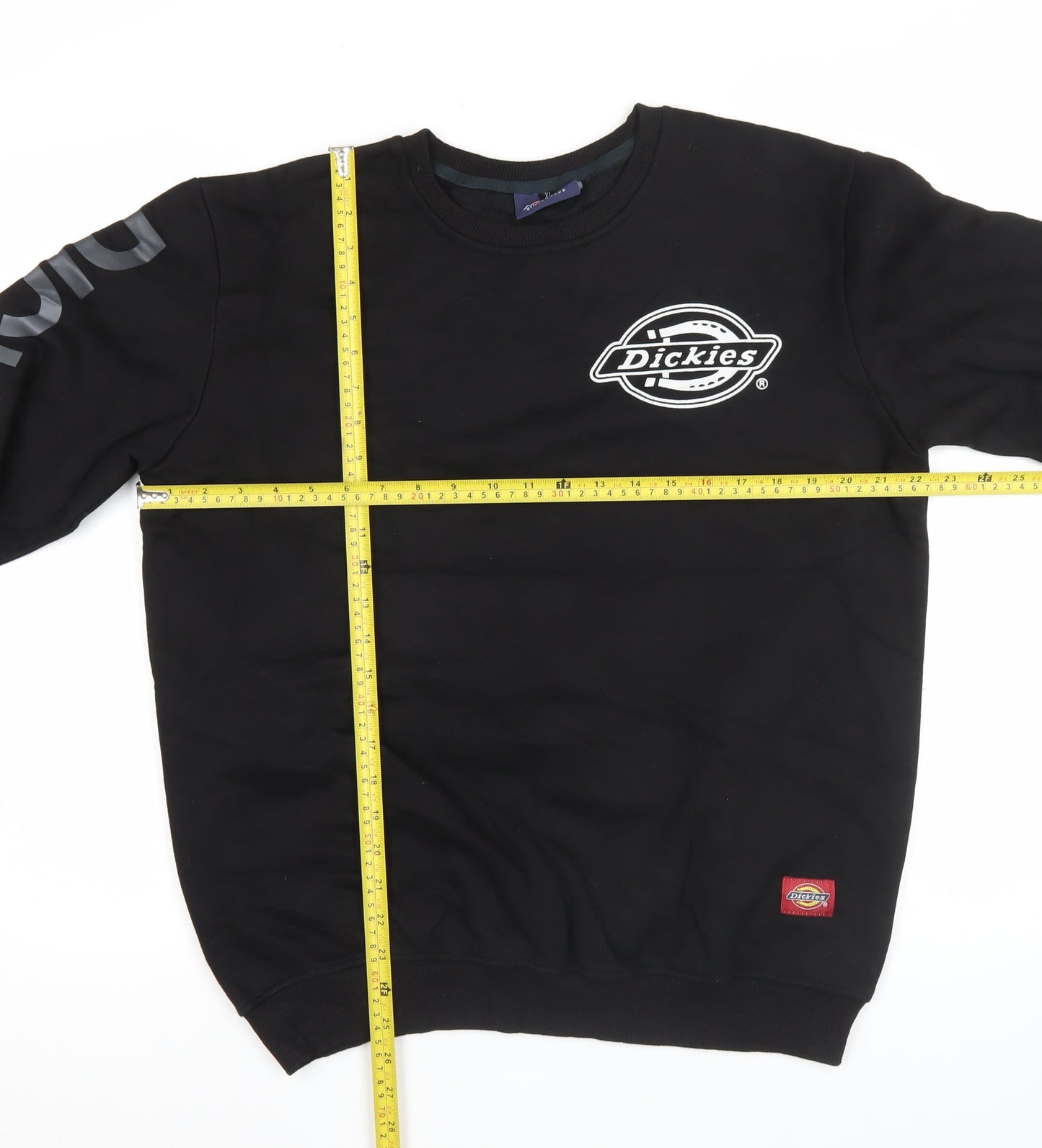 Dickies Men's Black XL Pullover Sweatshirt Logo Crew Neck Fleece