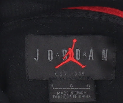 Nike Jordan Men's Black Pullover Hoodie L Sports Logo Fleece