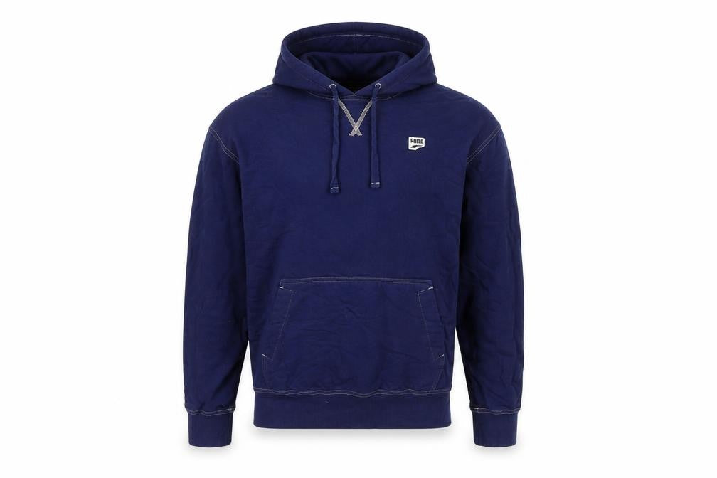 Mens UK M Regular PUMA Blue Pullover Hoodie