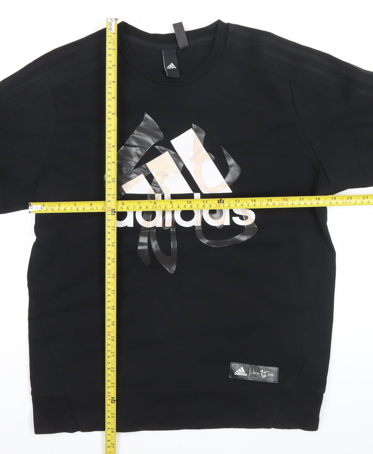 Adidas Men’s Black M Pullover Sweatshirt Graphic Logo Long Sleeve