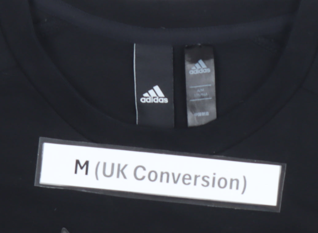 Adidas Men’s Black M Pullover Sweatshirt Graphic Logo Long Sleeve