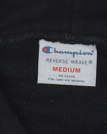 Champion Men's Black Reverse Weave Pullover Hoodie M College Logo