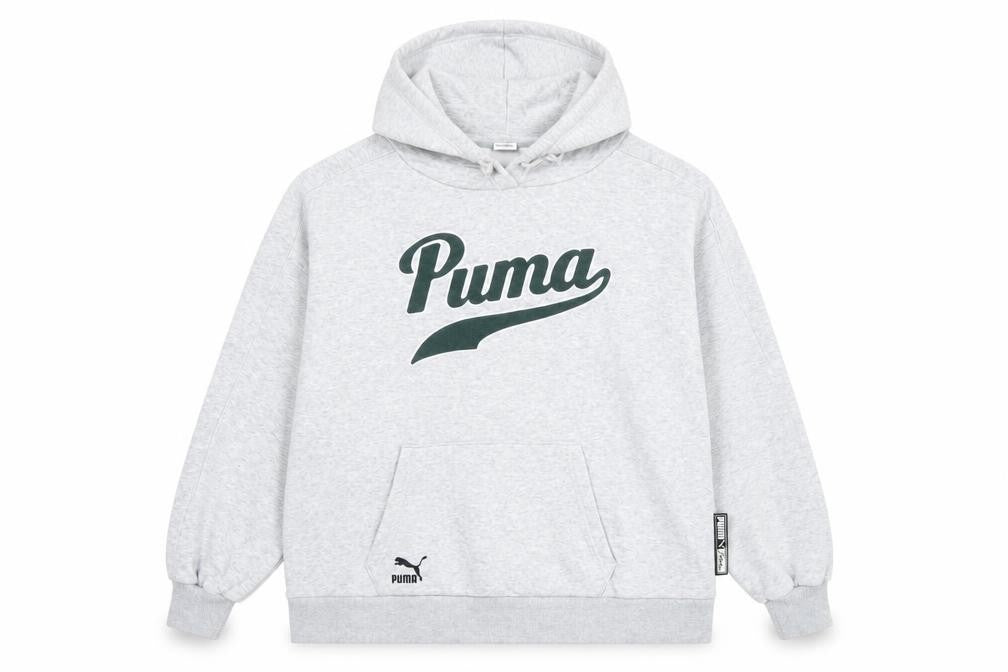 Mens UK M Regular PUMA Grey Pullover Hoodie