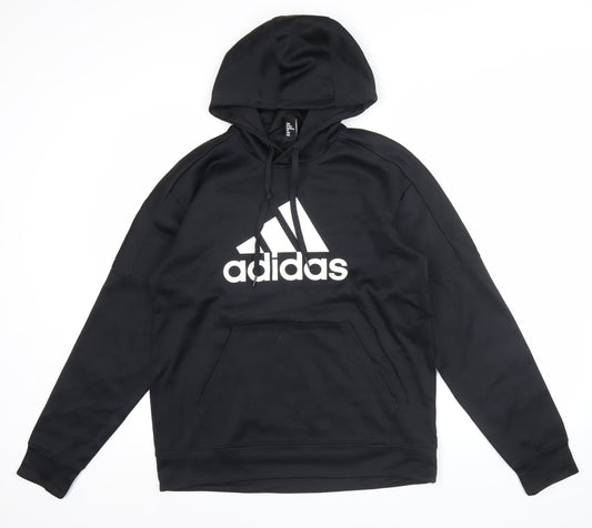 Adidas Men's Black M Pullover Hoodie Sports Logo Polyester