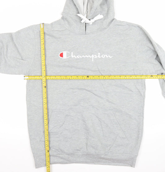 Champion Men's Grey XL Pullover Hoodie with Logo Print