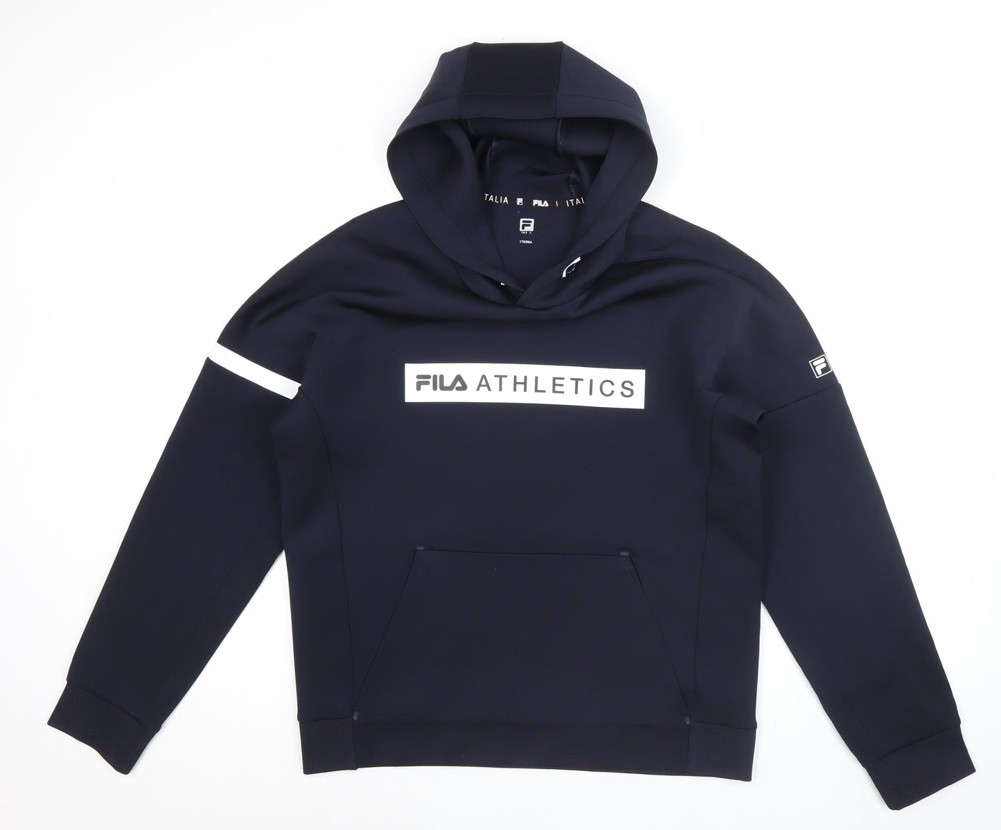 FILA Men's Blue Pullover Hoodie M Regular Fit Athletic Logo Sportswear