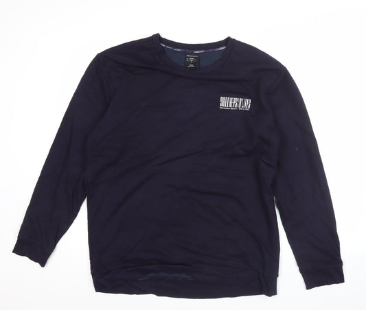 Skechers Men’s Blue L Pullover Sweatshirt Graphic Print Crew Neck