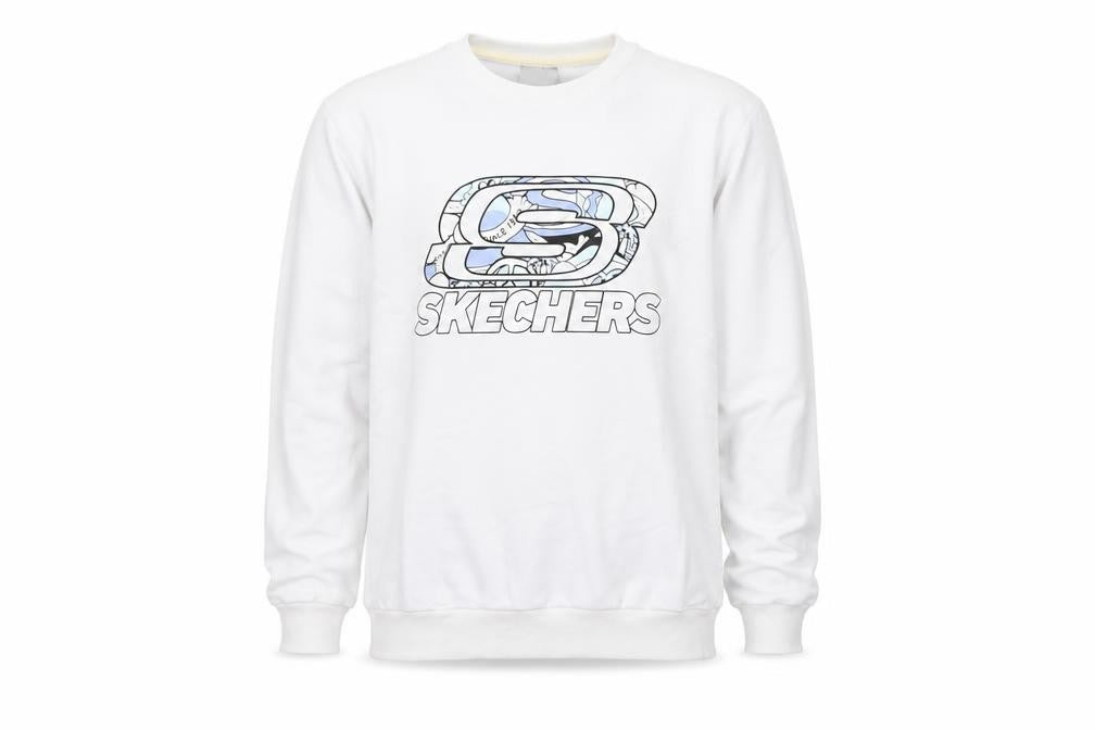 Mens UK XS Regular Skechers White Pullover Sweatshirt