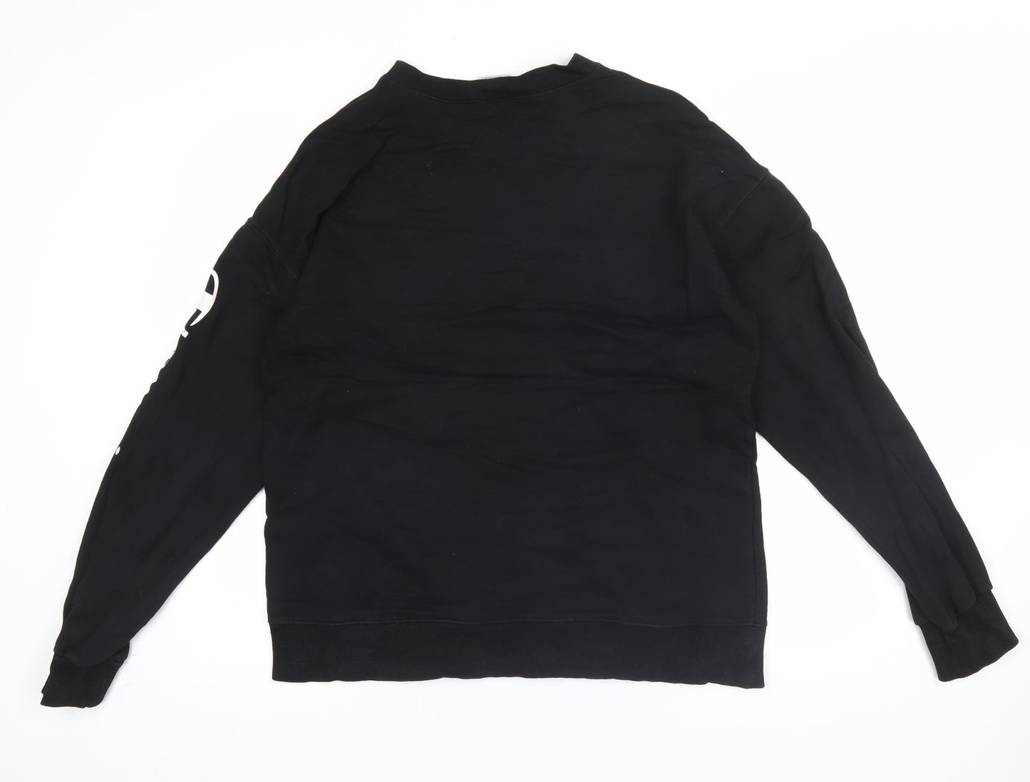 Champion Men's Black Pullover Sweatshirt Size L Crew Neck Fleece