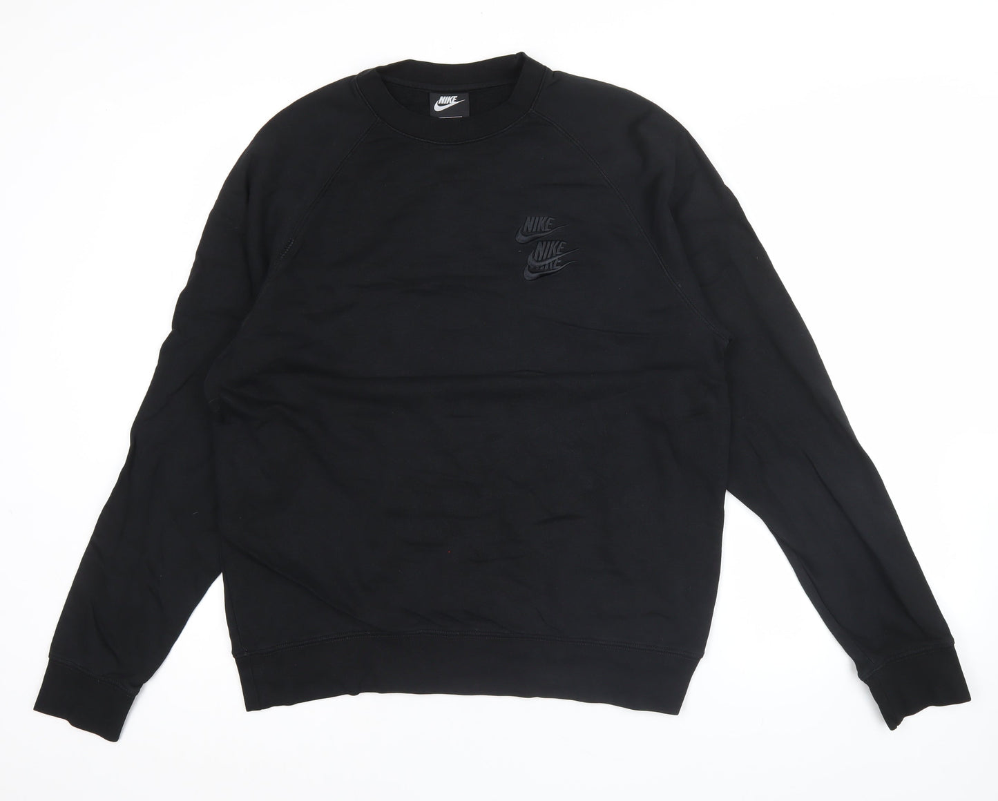 Nike Men's Black XL Pullover Sweatshirt Crew Neck Fleece Logo City Design