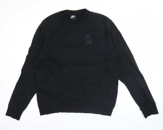 Nike Men's Black XL Pullover Sweatshirt Crew Neck Fleece Logo City Design