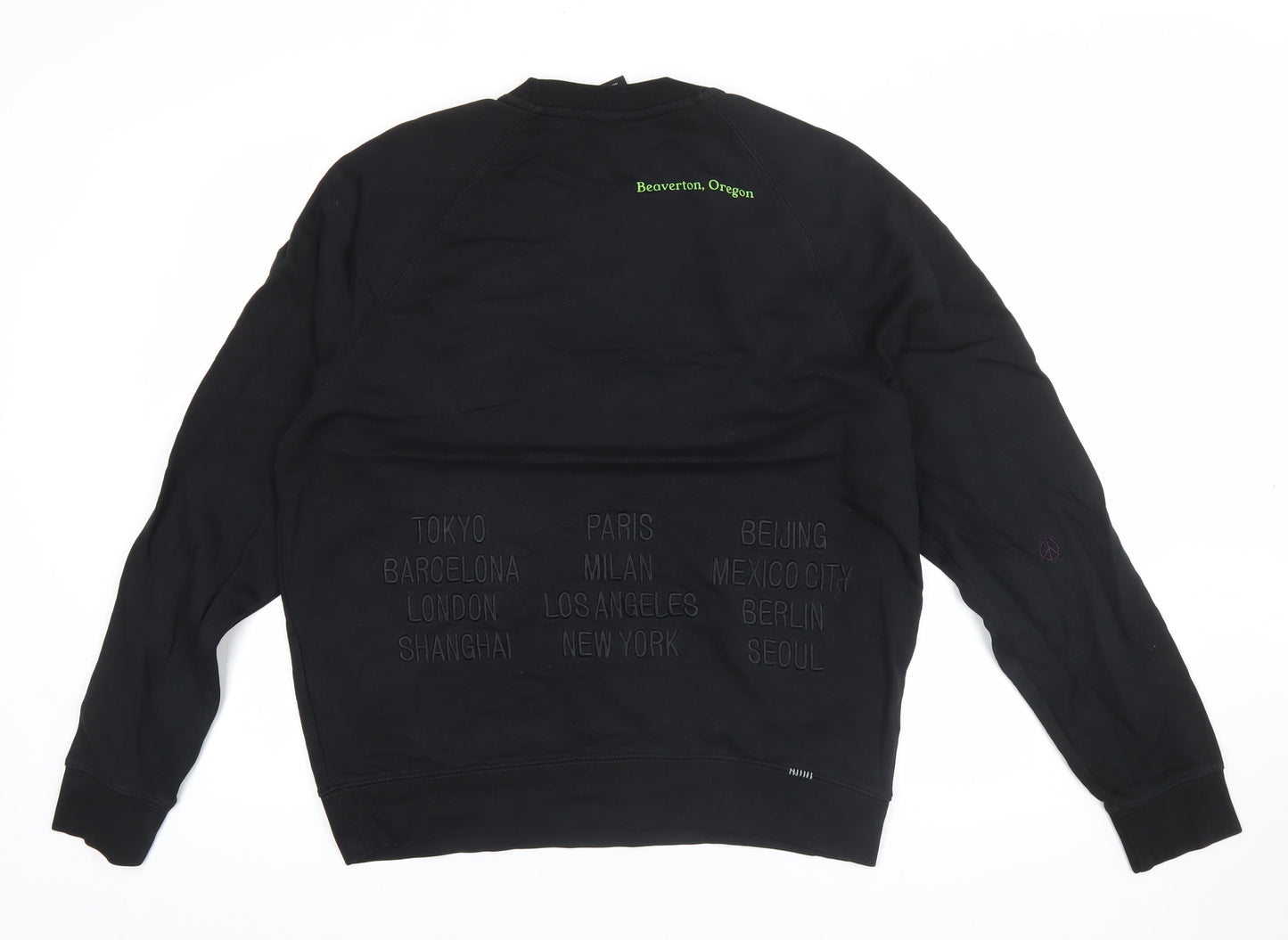 Nike Men's Black XL Pullover Sweatshirt Crew Neck Fleece Logo City Design