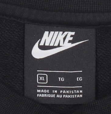 Nike Men's Black XL Pullover Sweatshirt Crew Neck Fleece Logo City Design