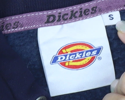 Dickies Men’s Blue Pullover Hoodie S Logo Fleece Kangaroo Pocket