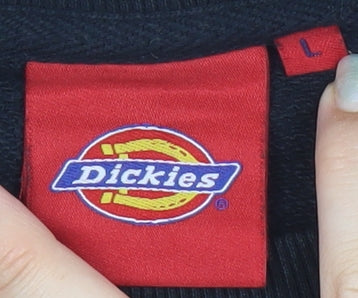 Dickies Men's Black L Pullover Sweatshirt Logo Crew Neck Cotton